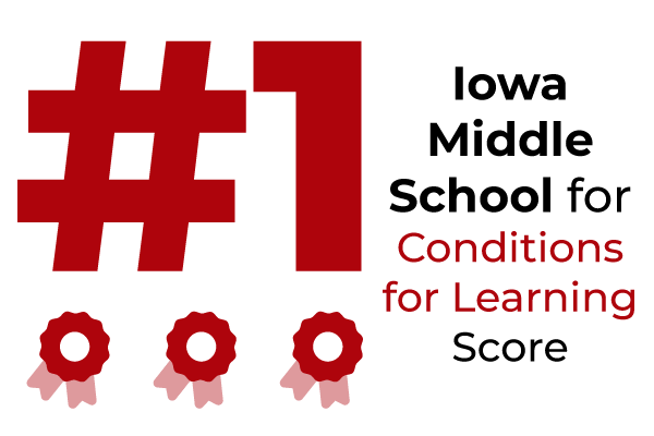 Cardinal was the #1 Iowa Middle School for Conditions for Learning Score
